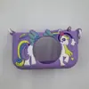 Cámara Infantil Funda Protectora de Dibujos Animados Cámara Pequeña Cubierta de Silicona Anticaída con Correa para el Cuello Mini Foto Carcasa Blanda de Goma