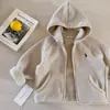 Sudadera con Capucha de Forro Polar para Niños, Nuevo Estilo de Invierno para Niños, Cárdigan de Forro Polar Enterizo para Bebés, Ropa de Abrigo Holgada de Color Sólido, Forro Polar por Ambos Lados