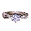 Anillo de Compromiso Nueve Nuo Deseo Nuevo Imitación Moissanita Transfronterizo Europa y Estados Unidos Infinito Hueco Seis Garras Propuesta Anillo de Diamante