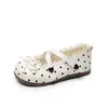 Zapatos de Salón Individuales de Moda Estilo Coreano para Niñas Exquisitos Zapatos Mary Jane de Lunares 2026 Otoño Mocasines de Encaje con Lazo de Boca Baja