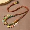 Cordón para Colgante Tejido a Mano Estilo Xizang, Cordón para Collar Nudo Flor de Durazno de los Cinco Dioses de la Riqueza de Xizang, Cordón Decorativo para Colgar Thangka, Ajustable