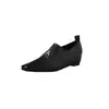 Zapatos de cuero de alta calidad lavados de piel de vaca para aumentar la altura, otoño 2026, tacón de cuña, tacón medio, punta cuadrada pequeña, piel genuina, zapatos de mujer de corte bajo