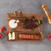 Cubiertos de bambú, cuchillo y tenedor, tabla para pan y bistec, tabla de cortar, plato gourmet, tabla de quesos, tabla de madera de bambú, juego de bambú, tabla de cortar
