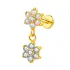 Piercing para labio con rosca interna de titanio G23 transfronterizo finamente tallado con circonita 5A, aretes de botón florales simples, joyería para piercing al por mayor