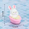 Ornatos de Micro-Paisagem Desenho Animado Fofo Bonecos de Animais Tomando Banho Artesanato de Resina Feito à Mão Ornatos de Mesa de Carro