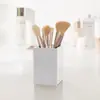 Porta-canetas de Acrílico Transparente Cola Cremosa DIY Caixa Organizadora de Mesa Balde para Armazenamento de Pincéis de Maquiagem DIY Acessórios Feitos à Mão