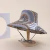 Sombrero de Pescador Doble Cara para Adultos Casual al Aire Libre Estampado Retro Estilo Étnico Rayas Geométricas Sombrero para el Sol Primavera/Verano 2025