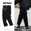 Jeans para hombre de primavera y otoño, estilo ins de alta calle, corte recto holgado, cintura elástica, pierna ancha, jeans rectos juveniles para hombre