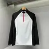 Conjunto de Treino Meio Zíper para Estudantes de Verão Masculino Secagem Rápida Manga Longa Primavera Outono Proteção Solar Esportes Atletismo Corrida Camiseta