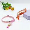 Collar para gato con cadena floral a cuadros, ajustable, anti-asfixia, cadena para cuello de gato, suministro en stock