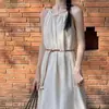 Cinturón de cordón de cuero perlado para la cintura, cinturón simple de alta gama para mujer, adecuado para vestidos de verano, decoración para ceñir la cintura, accesorio de cintura versátil