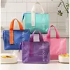 Bolsa de Almuerzo Impermeable y Aislada, Bolsa de Picnic con Papel de Aluminio Espeso, Bolso tipo Bandolera para Lonchera, Bolsa de Gran Capacidad para Cosméticos, Bolsa de Almuerzo para Estudiantes