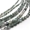 Piedra de Malla Negra Natural Cuentas Redondas Esmeriladas Cuentas Sueltas Fábrica de Joyería Transfronteriza Amazon Shopee Aliexpress Venta al por Mayor