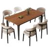Conjunto de Mesa de Jantar e Cadeiras de Madeira Maciça em Estilo Medieval para Casa Apartamento Pequeno Retangular Moderno Simples Mesa Retrô Mesa de Jantar Retrô