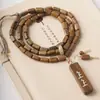 Sándalo Verde Natural Doble Círculo Pulsera de Madera DIY Especificaciones 0.6 Aproximadamente, Mismo Estilo para Hombres y Mujeres, Pulseras al por Mayor