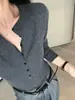 26 Outono Inicial Novo Estilo Gola com Amarração Meio Aberta Slim Fit Cor Sólida Suéter Feminino Elegante Casual Tricô Falso Lã Camisa Base