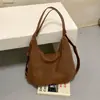 2026 Nova Bolsa de Axila com Textura Trama Personalidade Estilosa Cor Sólida Retro Alta Aparência Bolsa Tote de Ombro Único para o Trabalho