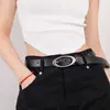 Cinturón de Cuero Nuevo para Mujer Casual Versátil Hueco Delgado Decorativo Simple Moda Hebilla de Pin Cinturón Venta al por Mayor de Fábrica