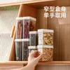 Caja de Condimentos Estilo Japonés para Cocina del Hogar, Frasco Transparente con Tapa, Caja Sellada y a Prueba de Humedad para Almacenamiento de Especias y Condimentos