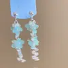 ¡El Colgante de Flor Azul Es Tan Bonito! ¡Tan Suave! Pendientes de Borlas Estilo Nuevo de Alta Gama para Instagram