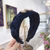 Coréia Dongdaemun Atacado Pérola Hairband High-end Diamante-incrustado cabelo Gruta Wide Side Twist Trança Headband faixa de cabelo