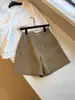 ¡Altamente Recomendado! Moda Casual de Alta Calidad Estilo Old Money ~ Shorts Khaki de Lino de Cintura Alta Adelgazantes que Alargan las Piernas