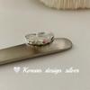 Anillo de lujo ligero de Corea del Sur con diseño de nicho avanzado, plata de ley S925, tesoro colorido, pequeño anillo con apertura ajustable