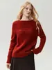 Suéter Básico Suave de Cuello Redondo Holgado para Mujer con Jacquard Calado de Seda de Mora y Cachemira, Nuevo Otoño 2026