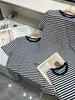 [Em Estoque] Camiseta de Algodão Manga Curta Listrada Azul e Branca Clássica de Caimento Solto Ralph Purple Label