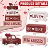 Set de San Valentín de Cuatro Piezas Transfronterizo Adornos de Mesa de Madera Bandeja Decorativa en Capas Artesanía de Madera Adornos