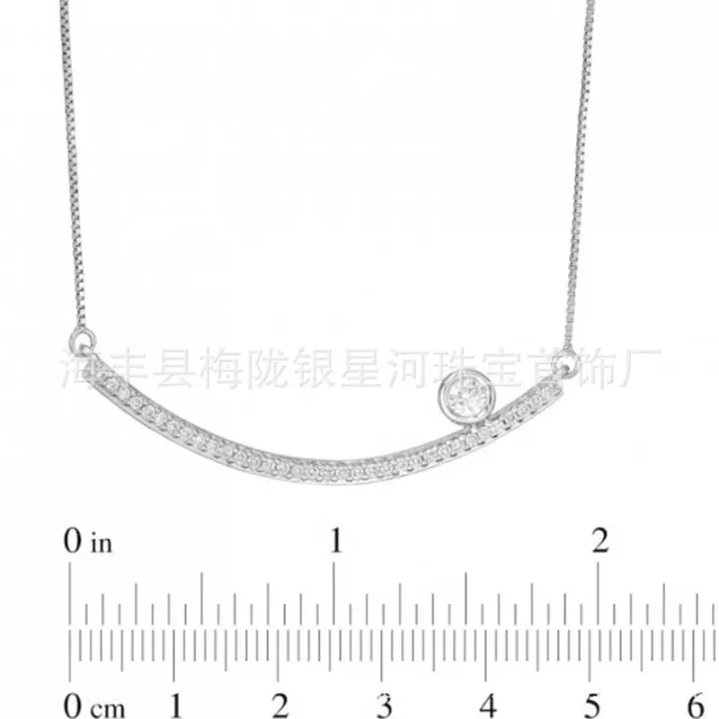 白金TW 钻石微笑项链
