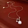 Colar Pingente Quadrado Zircônia Cristal Luxo Leve Nicho Temperamento Corrente da Clavícula Moda Design Versátil Colar com Sensação de Alto Padrão