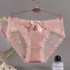 Estilo Francés Estilo Encaje Verano Mujer Cintura Baja Bragas de Chica Malla Satén Blanco Puro Transparente Ropa Interior Delgada Ropa Interior