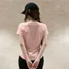 Ropa Deportiva de Malla para Mujer Ropa de Entrenamiento de Pilates Manga Corta Delgada Holgada Secado Rápido Tops Deportivos de Running Yoga Camisetas