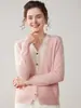 Cárdigan de Punto de Cachemira Pequeño Versátil Estilo Francés para Mujer, Chaqueta con Cuello en V y Diseño Único, Suéter de Bloque de Color Falso de Dos Piezas