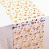 Toalhas de mesa com estrelas brilhantes banhadas a ouro em 3 cores, toalha de mesa com textura metálica cor de concha, decoração central de malha fina para a mesa. Adequado para reuniões familiares, festivais, festas de aniversário, jantares, etc. (11"x108")