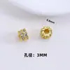 Accesorios de microincrustación dorada chapada en cobre pulsera de bola hueca perforada con cuentas material diy para pulsera espaciador de toroide con cuentas