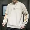 Sudaderas de Gamuza para Hombre 2027 Nuevo Otoño Retro Americano Holgadas Versátiles Manga Larga Camiseta Ropa Base Superior