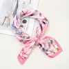 Pañuelo Cuadrado Nuevo Transfronterizo para Mujer de 70 cm Estampado Retro Seda de Imitación Pañuelo de Alta Gama Pañuelo Chal Protector Solar