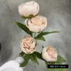 Ramo Popular Transfronterizo de Flores Artificiales de Peonía de Cuatro Cabezas para Decoración del Hogar, Ramo de Flores Artificiales de Alta Gama para Decoración de Espacios de Hotel
