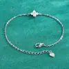 Pulsera de Moissanita de Trébol de Cuatro Hojas Popular Transfronteriza para Mujer, Pulsera Versátil y Sencilla de Plata de Ley S925, Joyería Similar a las Usadas por Celebridades de Internet
