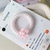 Dulces Accesorios para el Cabello Estilo Coreano con Cordón de Teléfono de Flor de Cerezo Flores de Gelatina de Alta Elasticidad para Parejas de Primavera y Verano