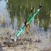 Suporte de Vara de Pesca de Metal com Encaixe no Chão, Suporte de Pesca Reforçado em Aço Inoxidável, Uso Duplo para Caixa de Pesca e Cadeira de Pesca, Modelo Novo