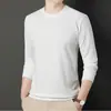 Sudadera de Waffle de Manga Larga Nueva para Hombre 2026, Camiseta Básica de Color Sólido para Primavera y Otoño, Camiseta Casual Versátil de Cuello Redondo para Hombres de Mediana Edad