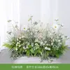 [Serie de Arte Floral de Tres Caracteres] Combinación de Paisajismo con Plantas Verdes Simuladas, Flores Artificiales, Césped Floral, Decoración de Ventana, Decoración Suave de Patio