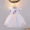Vestido de Niña 2025 Verano Nuevo Ropa Infantil Manga Corta Falda Abullonada Vestido de Princesa Infantil Falda de Niña Unicornio