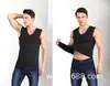 Nova Camiseta Regata Masculina de Seda Gelada Sem Costura com Decote em V Slim Fit Esportiva Alta Elasticidade para o Verão 2021