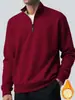 Moletom de Veludo Masculino de Inverno com Zíper na Gola Alta Cor Lisa Cashmere Camisa Base Jaqueta para Homem