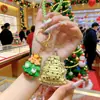 Pingente de Celular Dourado Árvore de Natal Chaveiro de Ouro Puro 999 Decoração de Bolsa Evento Pequeno Presente Atacado Folha de Ouro