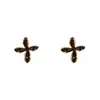 Moda Retro Francesa Pendientes Sencillos de Flor de Cuatro Hojas Negra Temperamento de Nicho Diseño de Lujo Ligero Estilo Dulce Fresco Pendientes al por Mayor